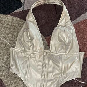 Silver Halter Corset Top